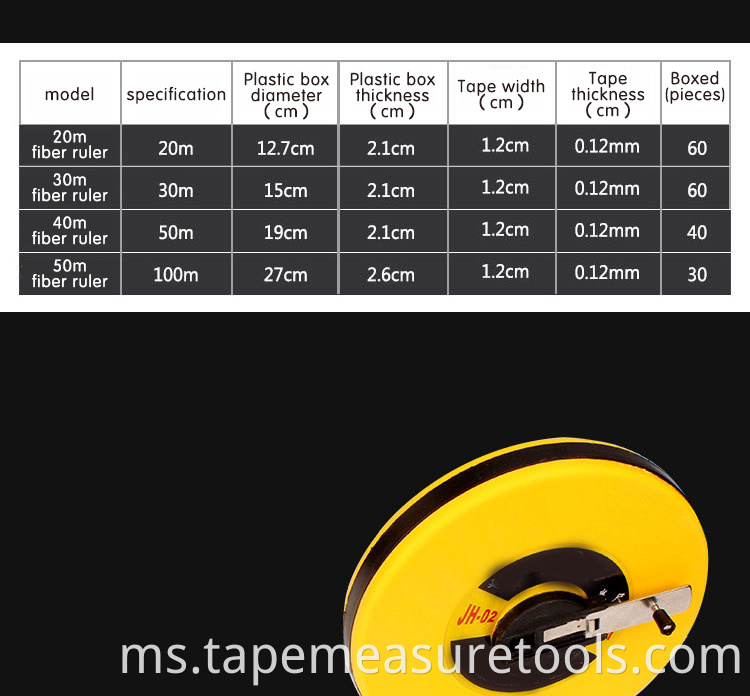 Pita kain bulat 20m 30m 50m 100m ukuran pita lembut skala dua